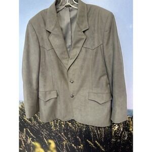 Vintage‎ Pioneer Wear Western Blazer Jacket Mens Cowboy 42 USA Brushed Poly Gray